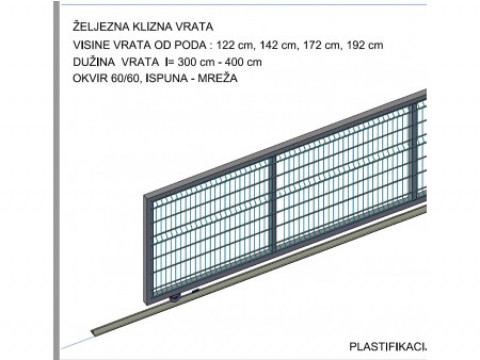 Dvorisna Klizna Vrata S V 1520x3000 Mm Antarcit 3990 Kn